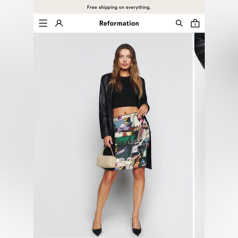 Reformation Graphic Asymmetrical Skirt